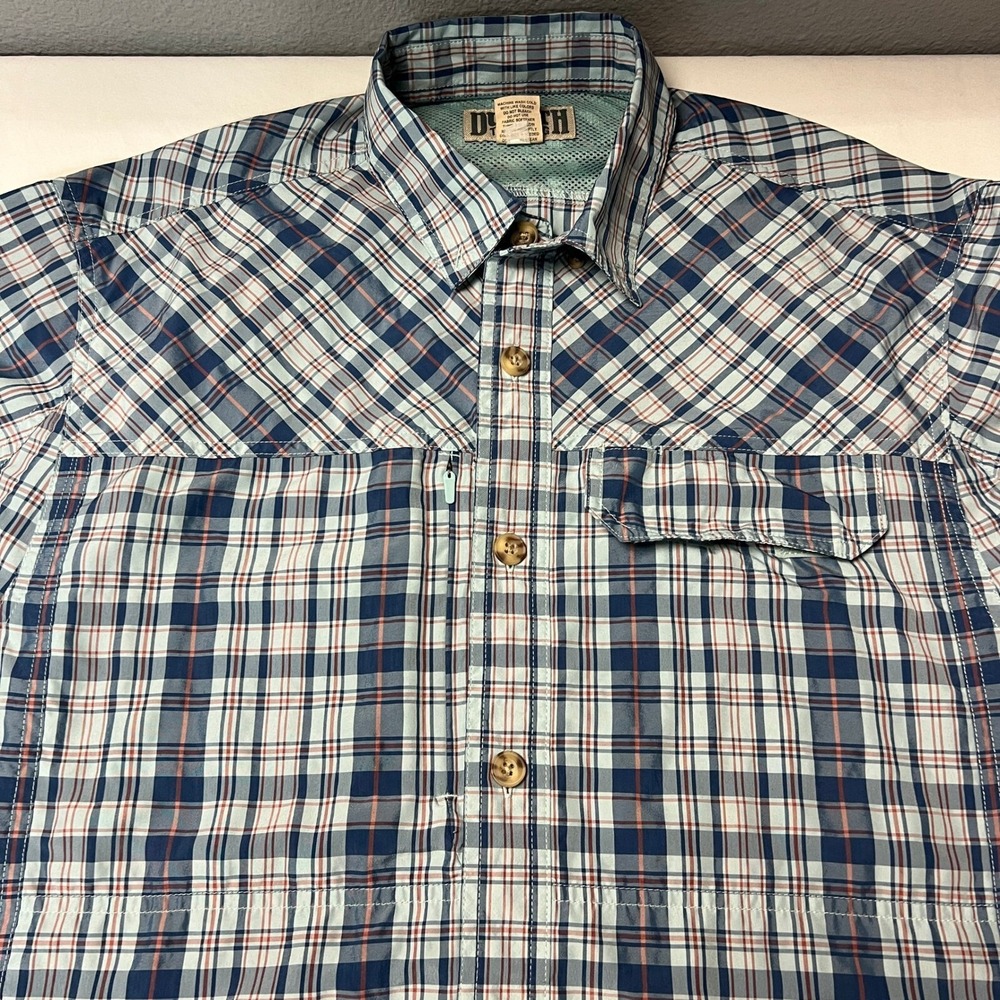 Duluth Trading Mens Plaid‎ Shirt Vented Back Fishing Button Up Outdoor Medium